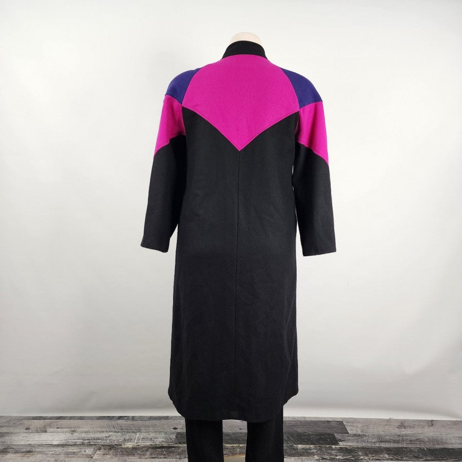 Vintage 80s Komitor Color Block Wool Button Up Jacket Size L/XL