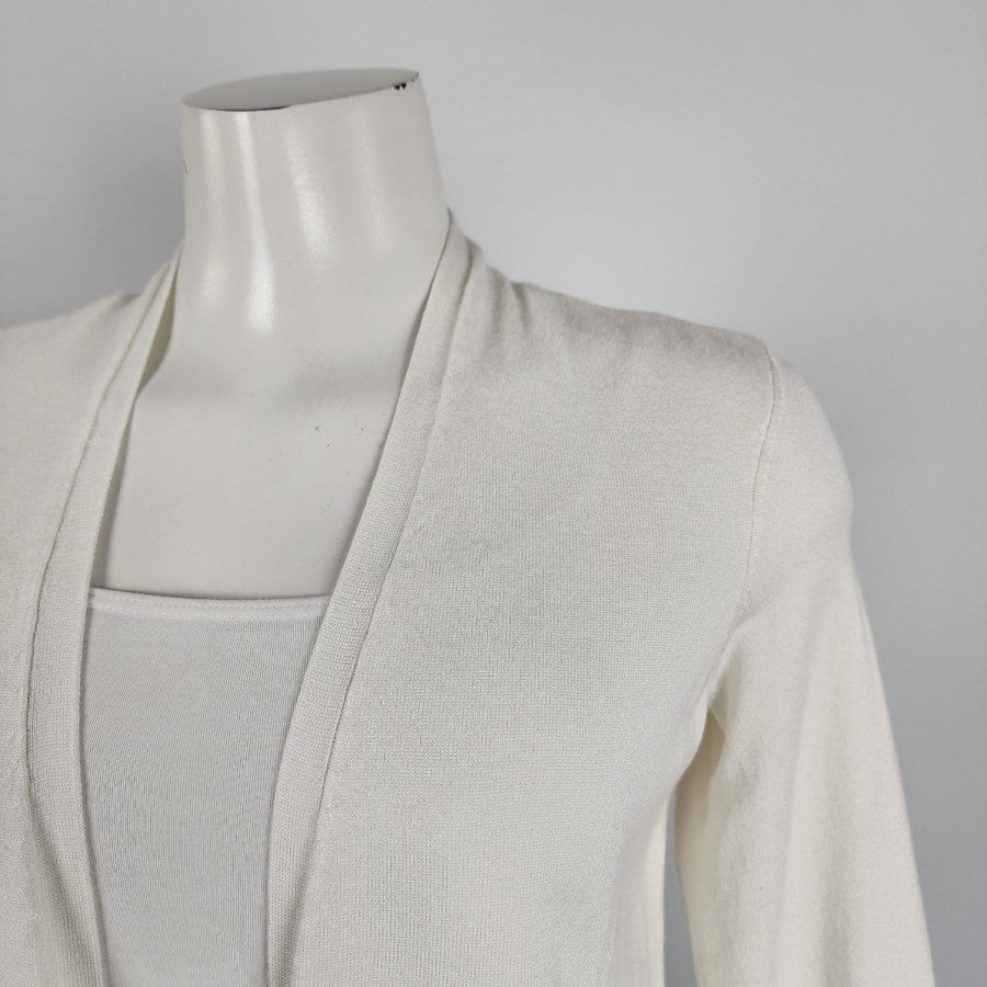 Alfani White Knit Lace Cardigan Size XS