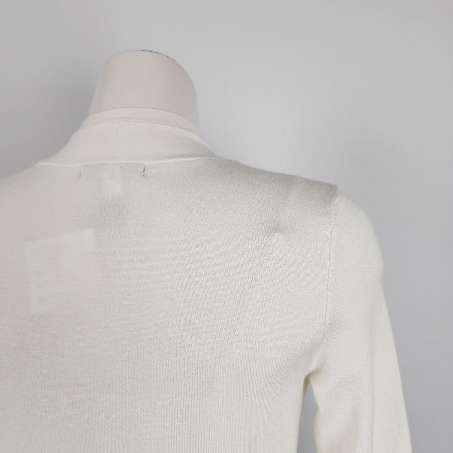 Alfani White Knit Lace Cardigan Size XS