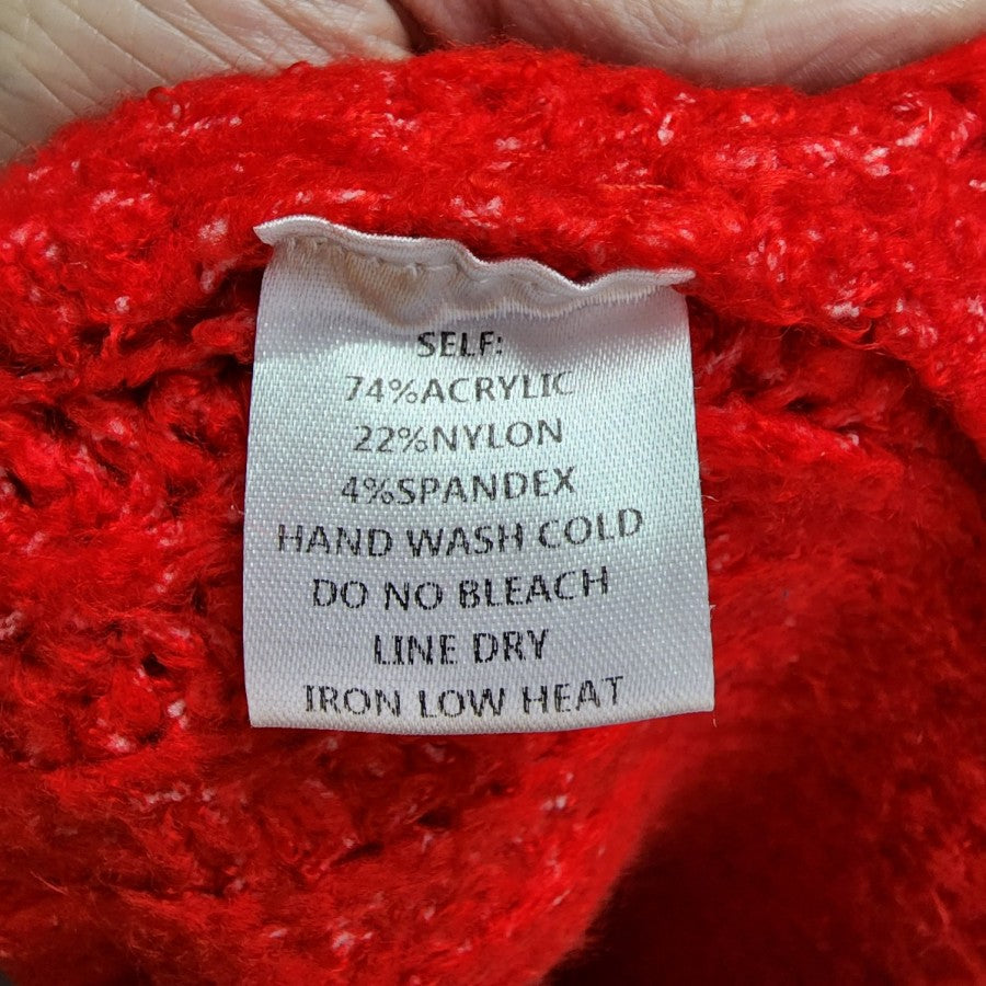 Bluivy Red V-Neck Knit Sweater Size M/L