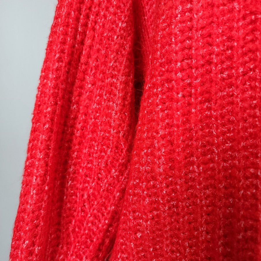 Bluivy Red V-Neck Knit Sweater Size M/L