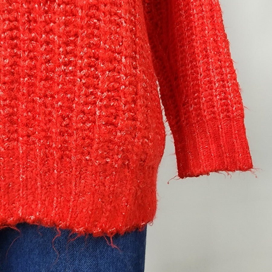 Bluivy Red V-Neck Knit Sweater Size M/L