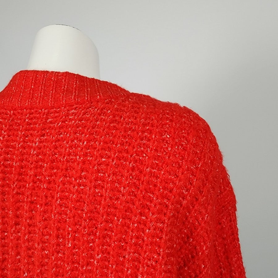 Bluivy Red V-Neck Knit Sweater Size M/L