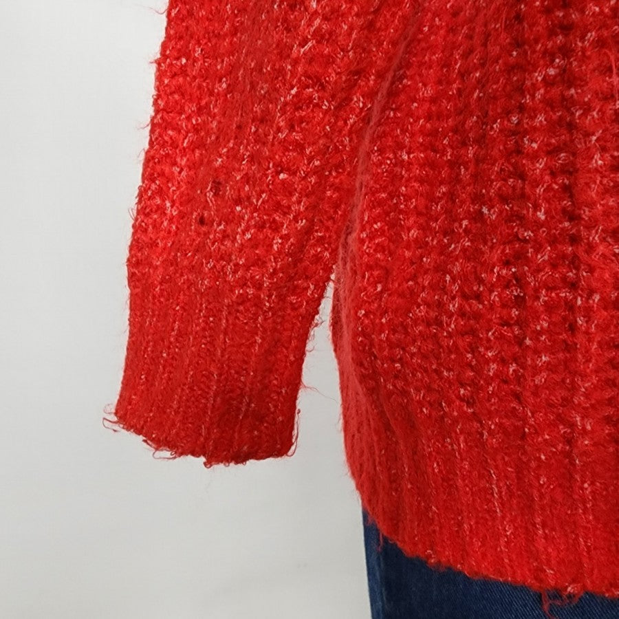 Bluivy Red V-Neck Knit Sweater Size M/L
