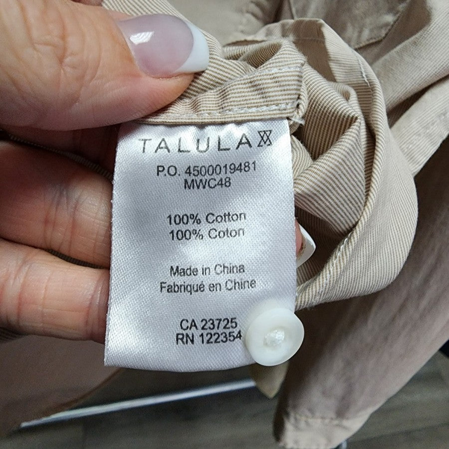 Talula Boyfriend Fit Cotton Button Up Blouse Size S