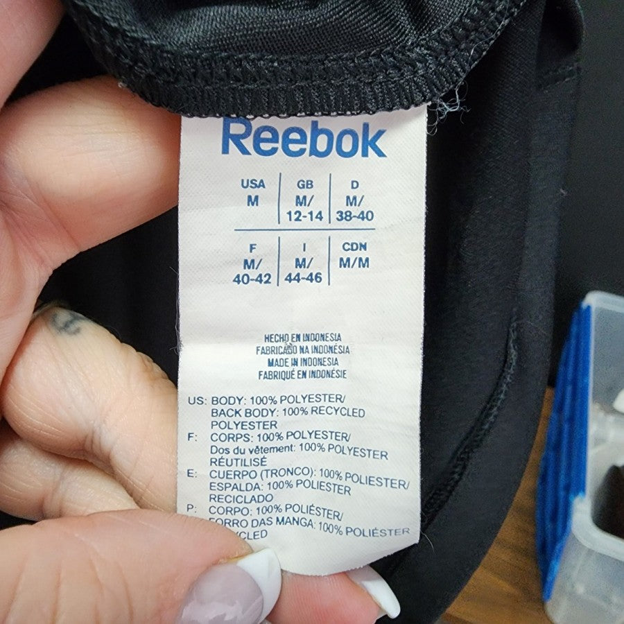 Reebok Black Athletic V Neck Sleeveless Top Size M
