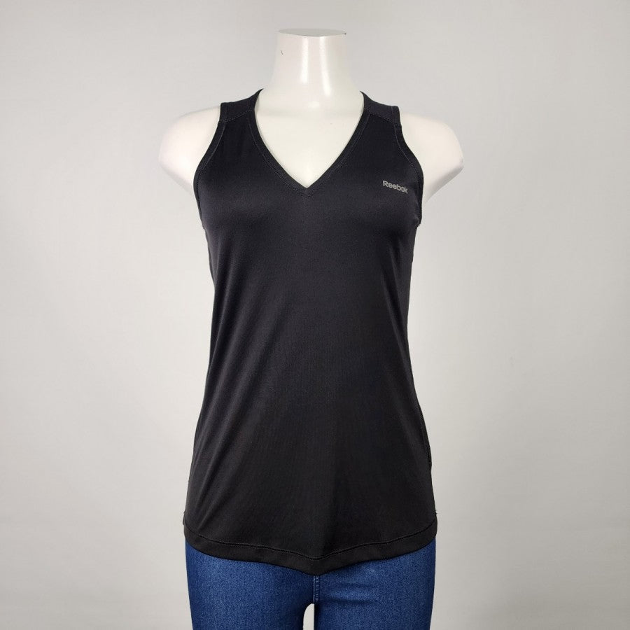 Reebok Black Athletic V Neck Sleeveless Top Size M