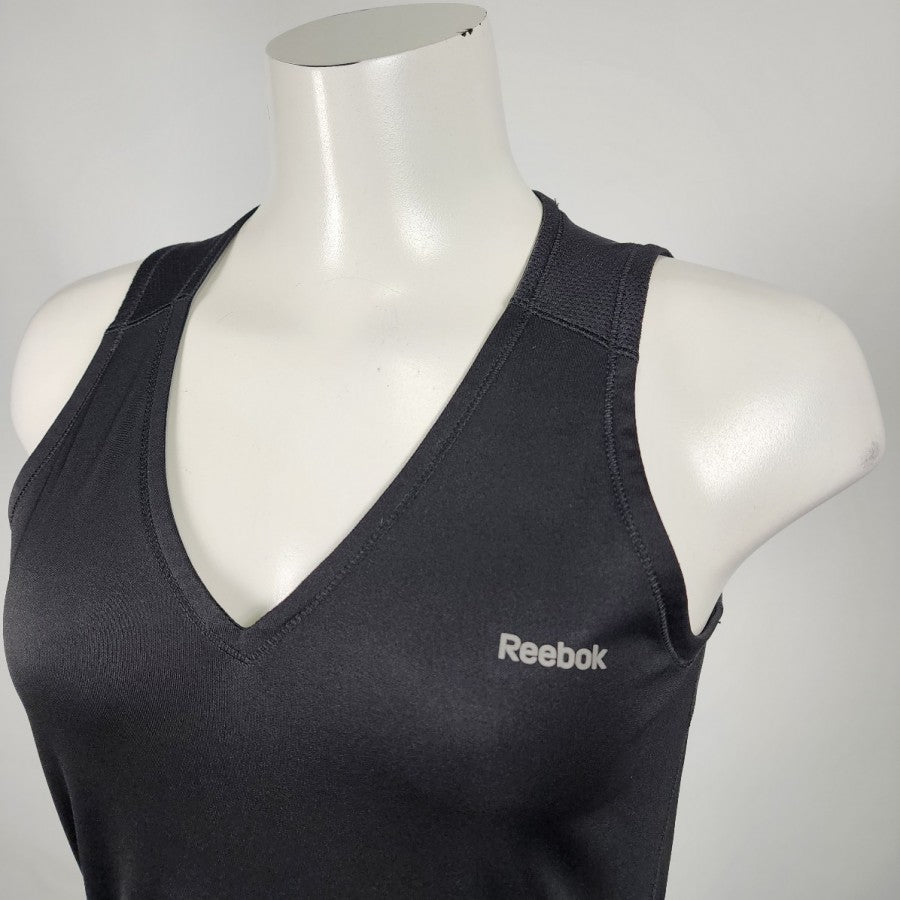 Reebok Black Athletic V Neck Sleeveless Top Size M