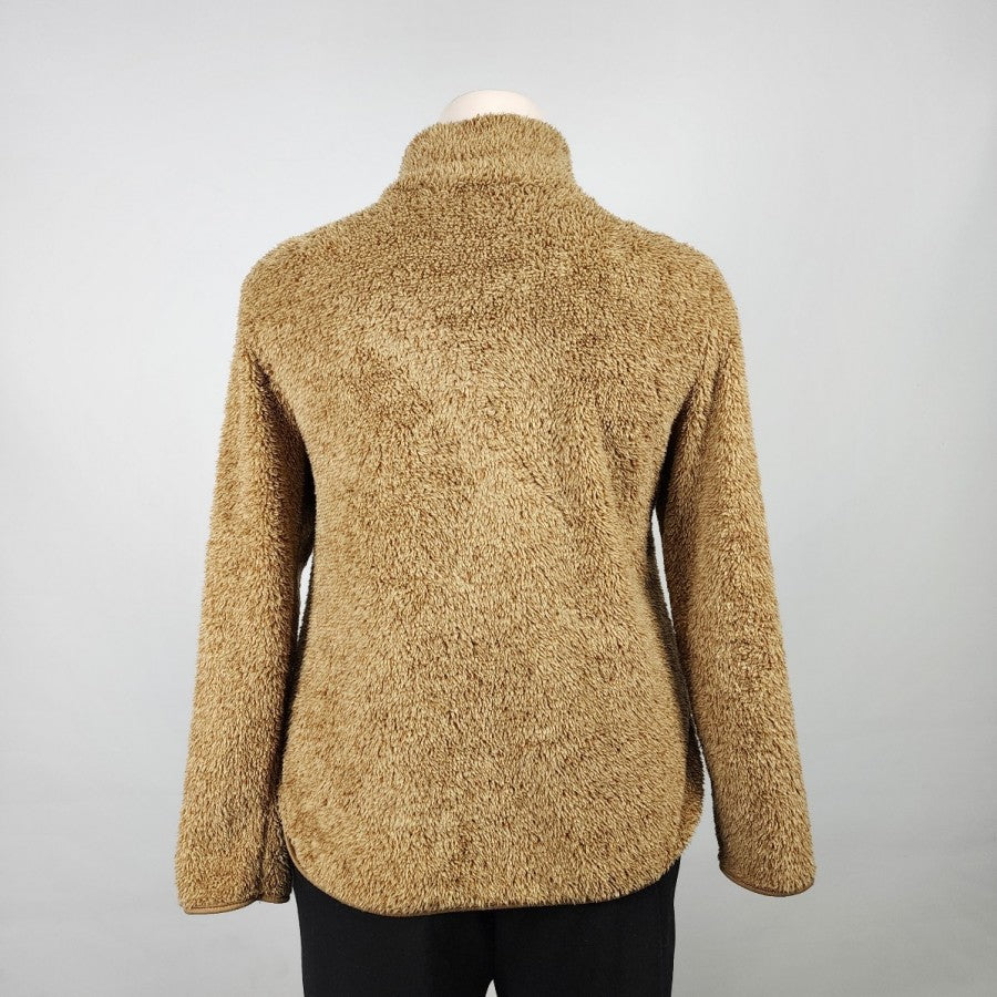 Brown Fuzzy Cotton Turtle Neck Sweatshirt Size 1X