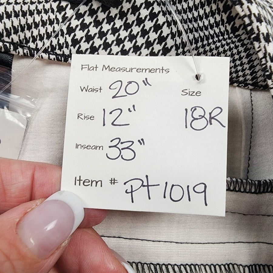 Torrid Black Houndstooth Wide Leg Trousers Pants Size 18