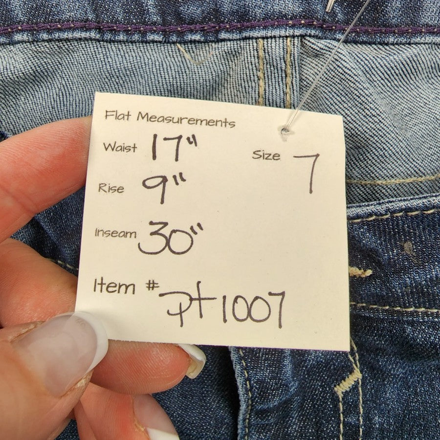 Vigoss Distressed The Boyfriend Rolled Up Skinny Jeans Size 7