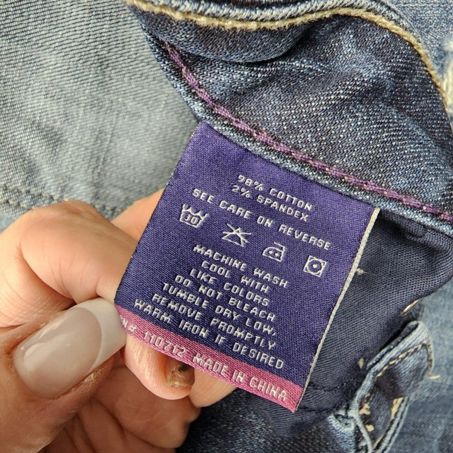 Vigoss Distressed The Boyfriend Rolled Up Skinny Jeans Size 7