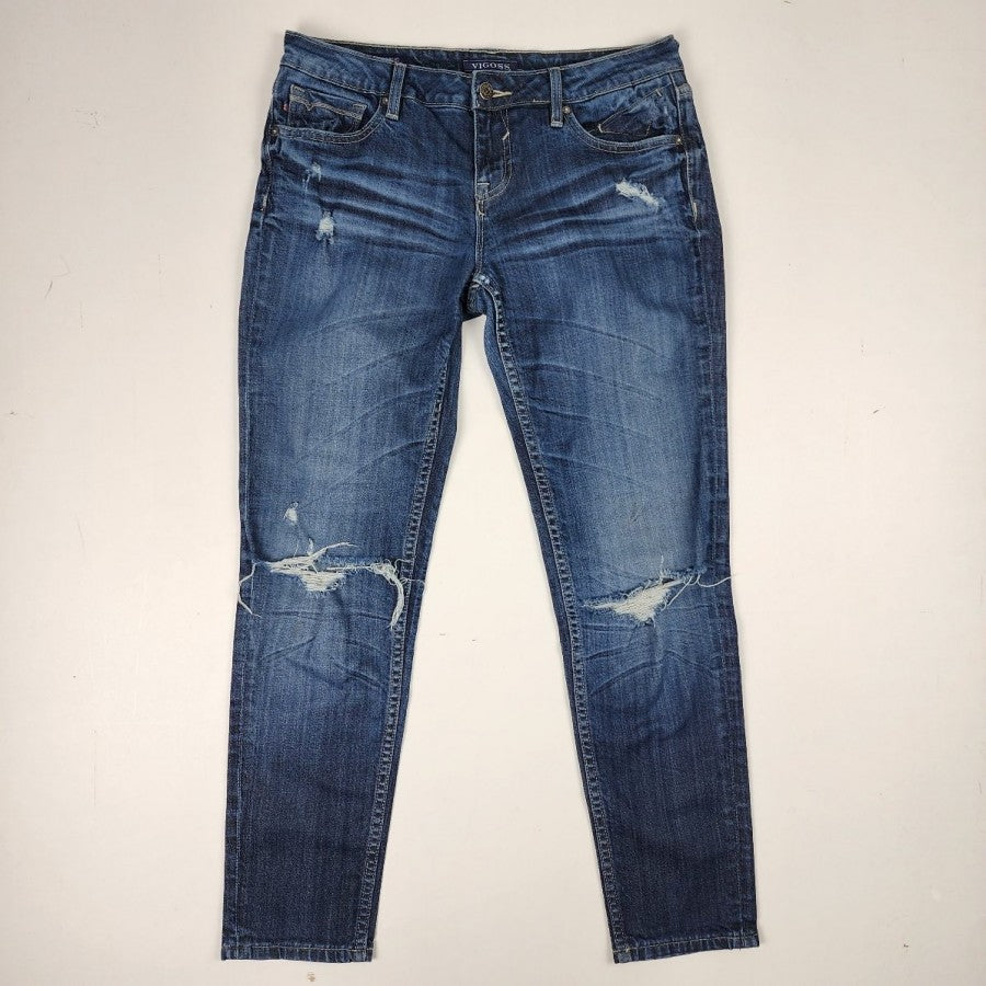 Vigoss Distressed The Boyfriend Rolled Up Skinny Jeans Size 7
