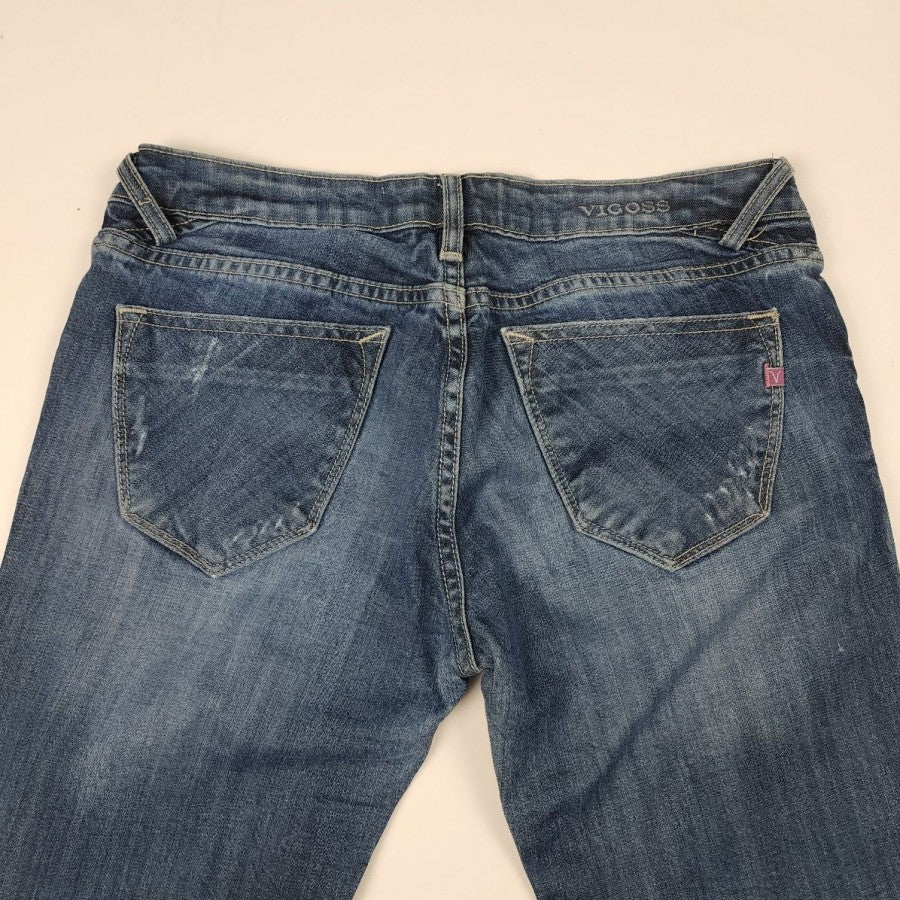 Vigoss Distressed The Boyfriend Rolled Up Skinny Jeans Size 7