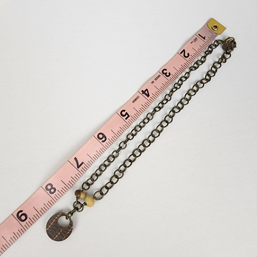 Color By Amber Brown Chain Beaded Pendant Necklace