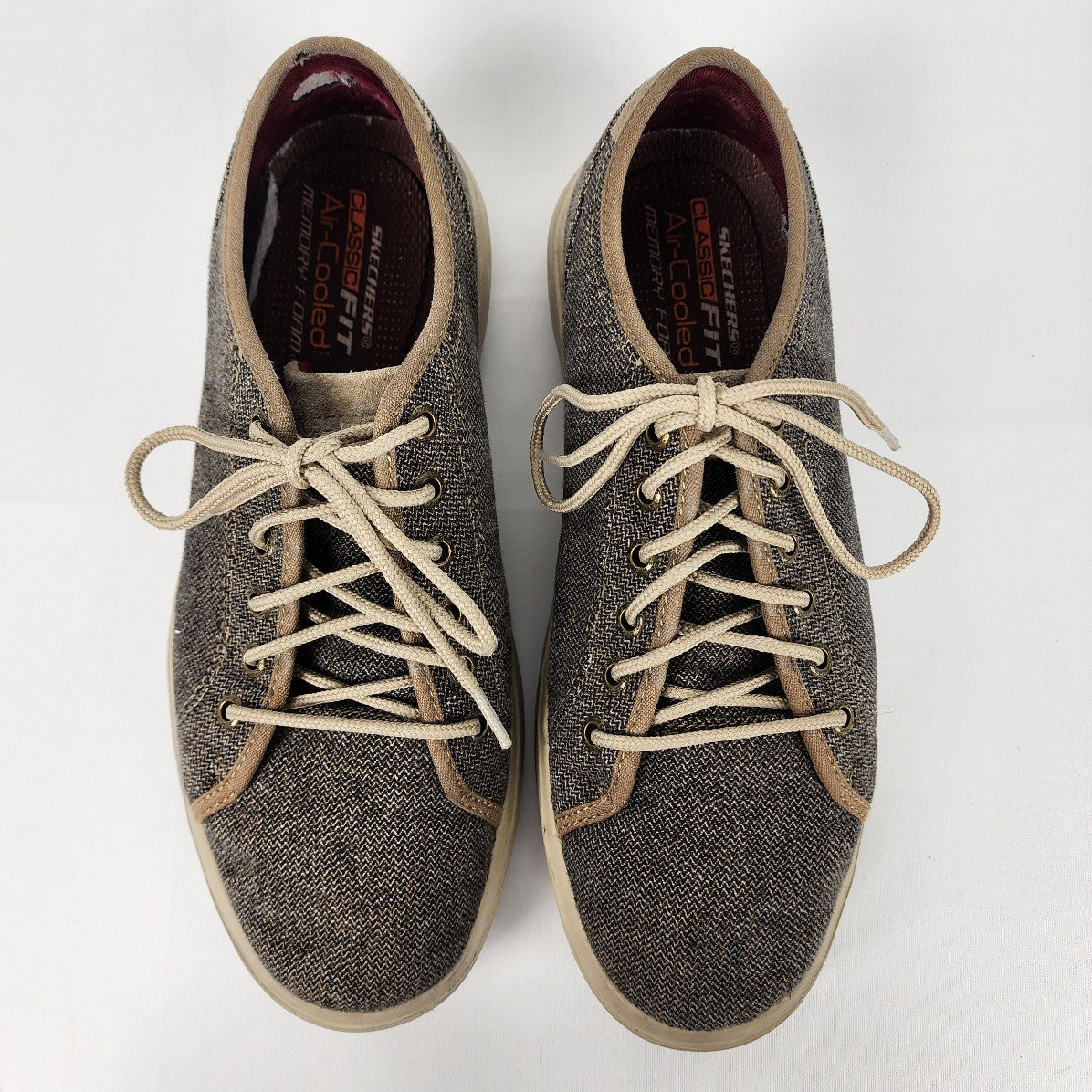 Skechers Classic Fit Air Cooled Memory Foam Brown Kint Runners Mens Size 9.5