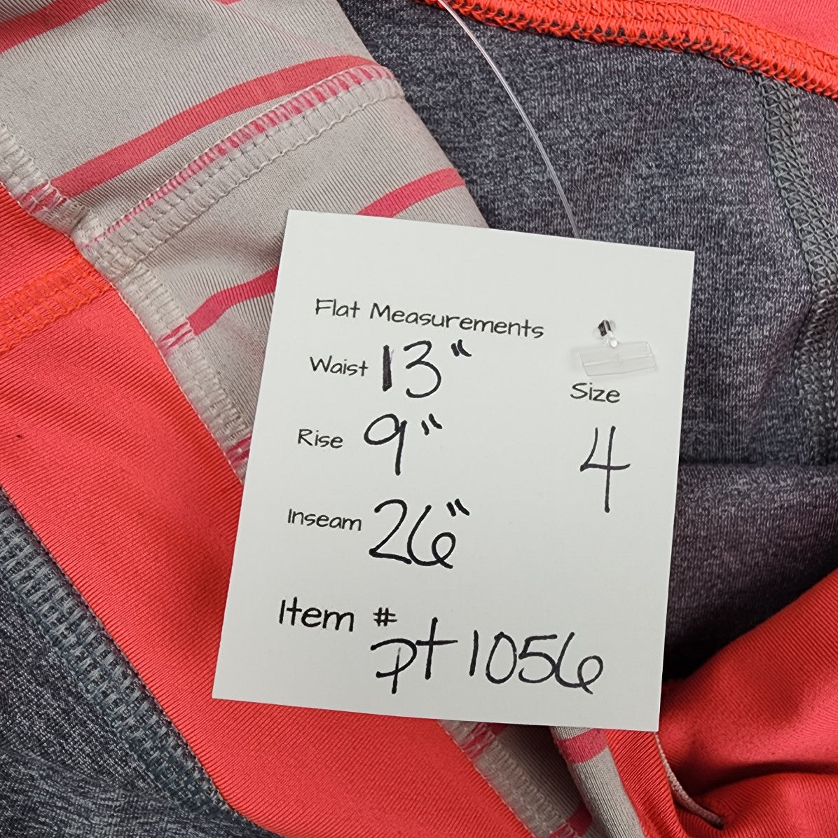 Lululemon Grey & Coral Cropped Leggings Size 4