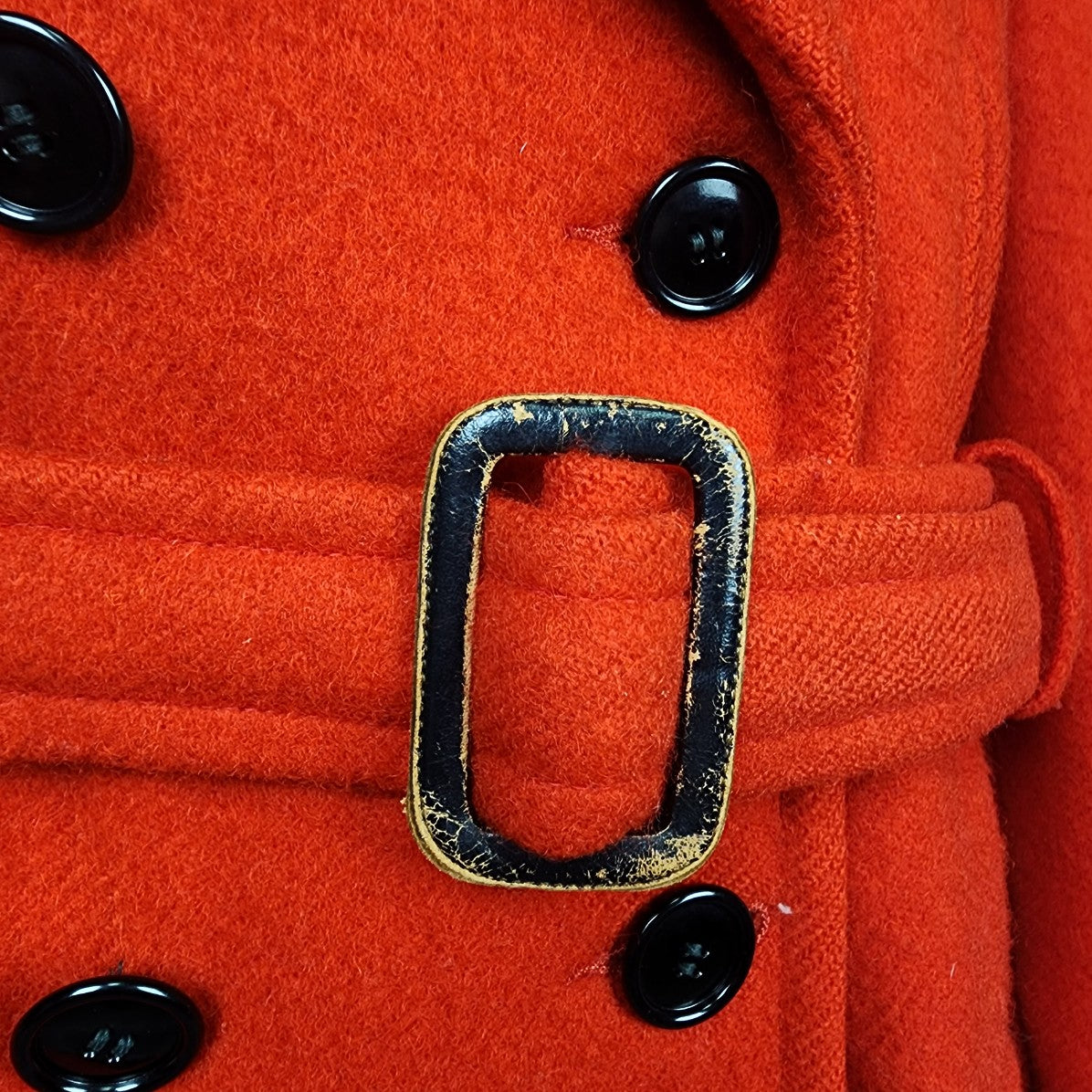 Vintage 1970s Hudson's Bay Red Point Blanket Pea Coat Size L