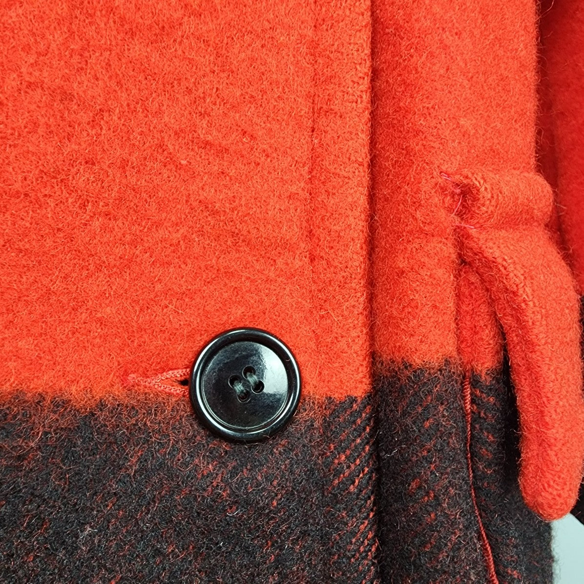 Vintage 1970s Hudson's Bay Red Point Blanket Pea Coat Size L