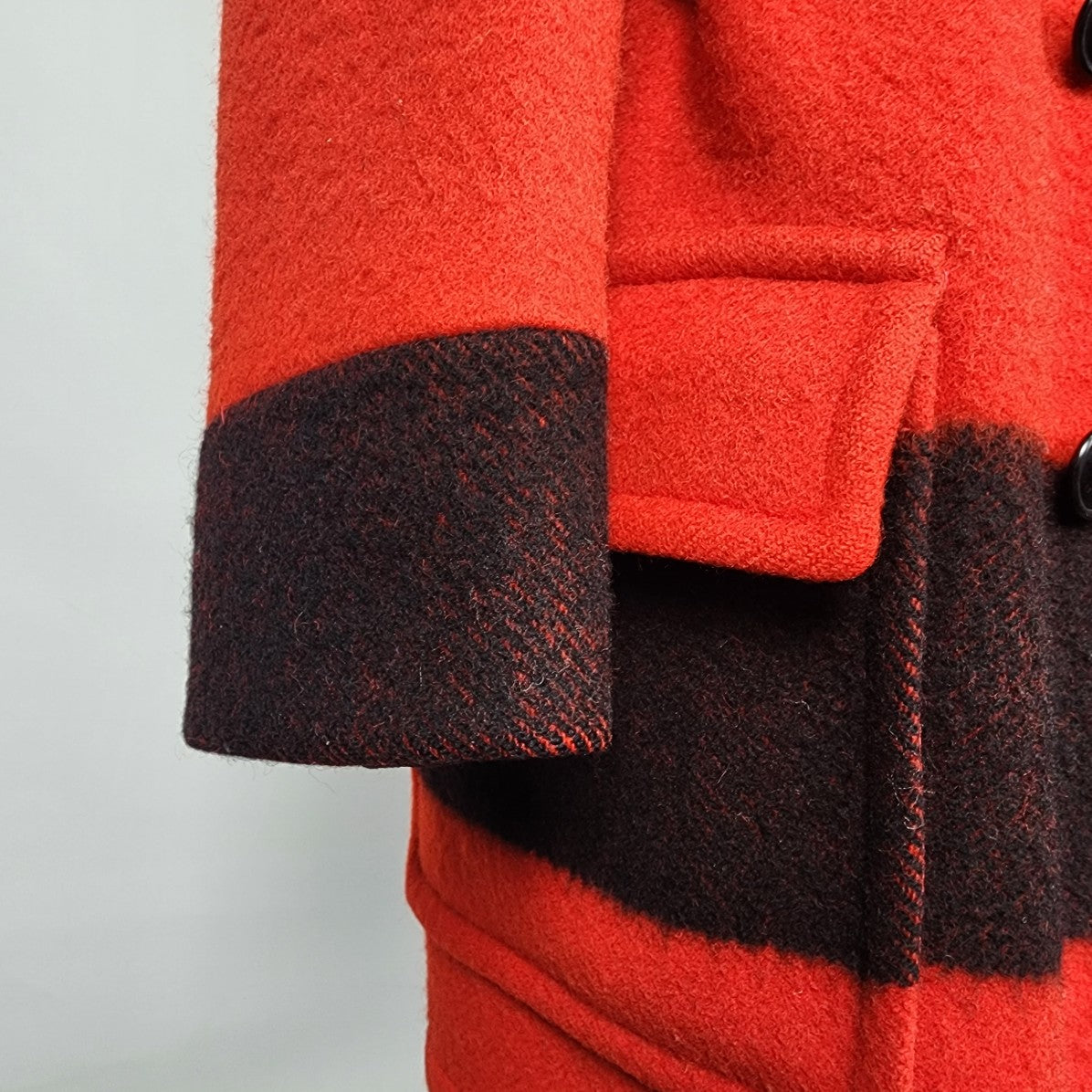 Vintage 1970s Hudson's Bay Red Point Blanket Pea Coat Size L