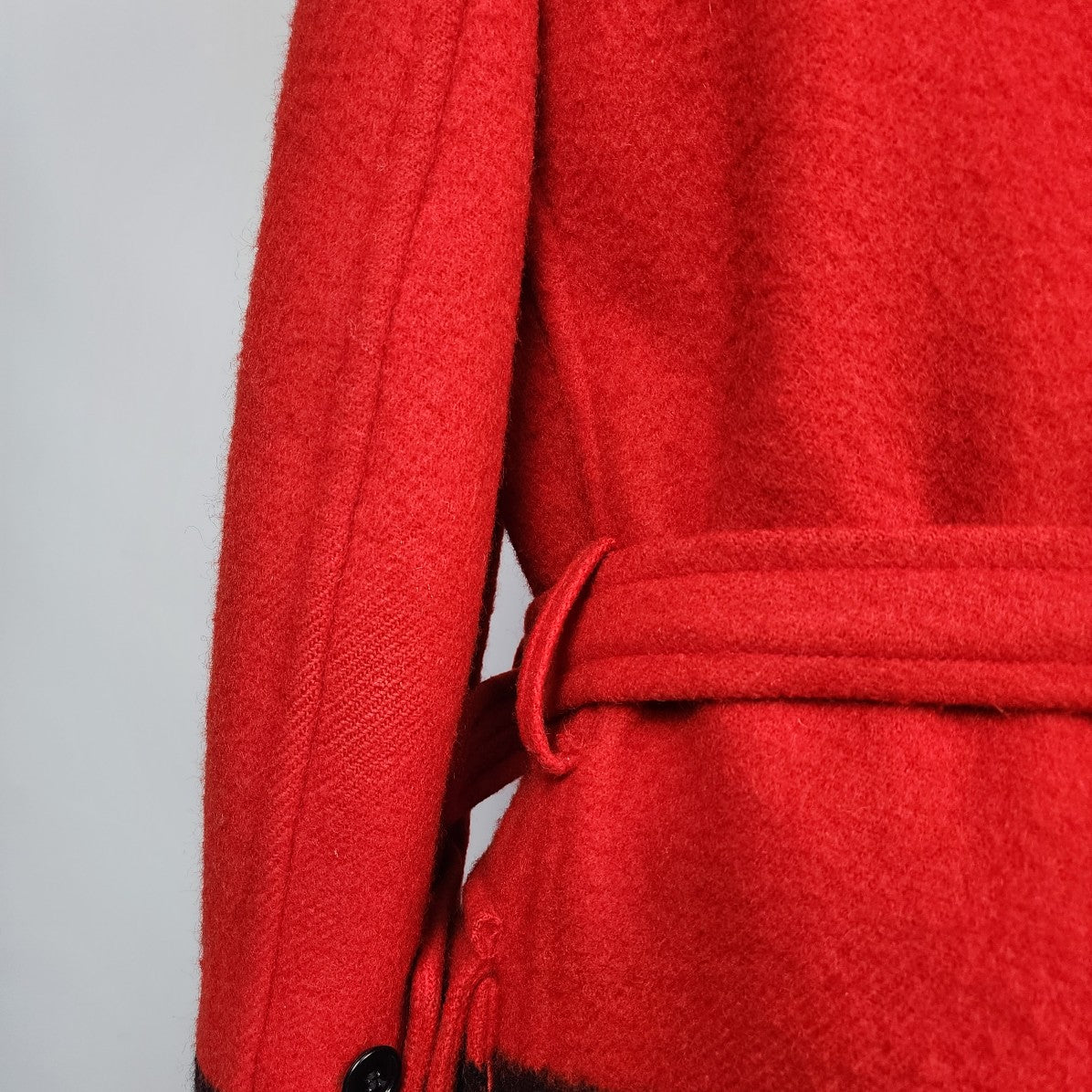 Vintage 1970s Hudson's Bay Red Point Blanket Pea Coat Size L