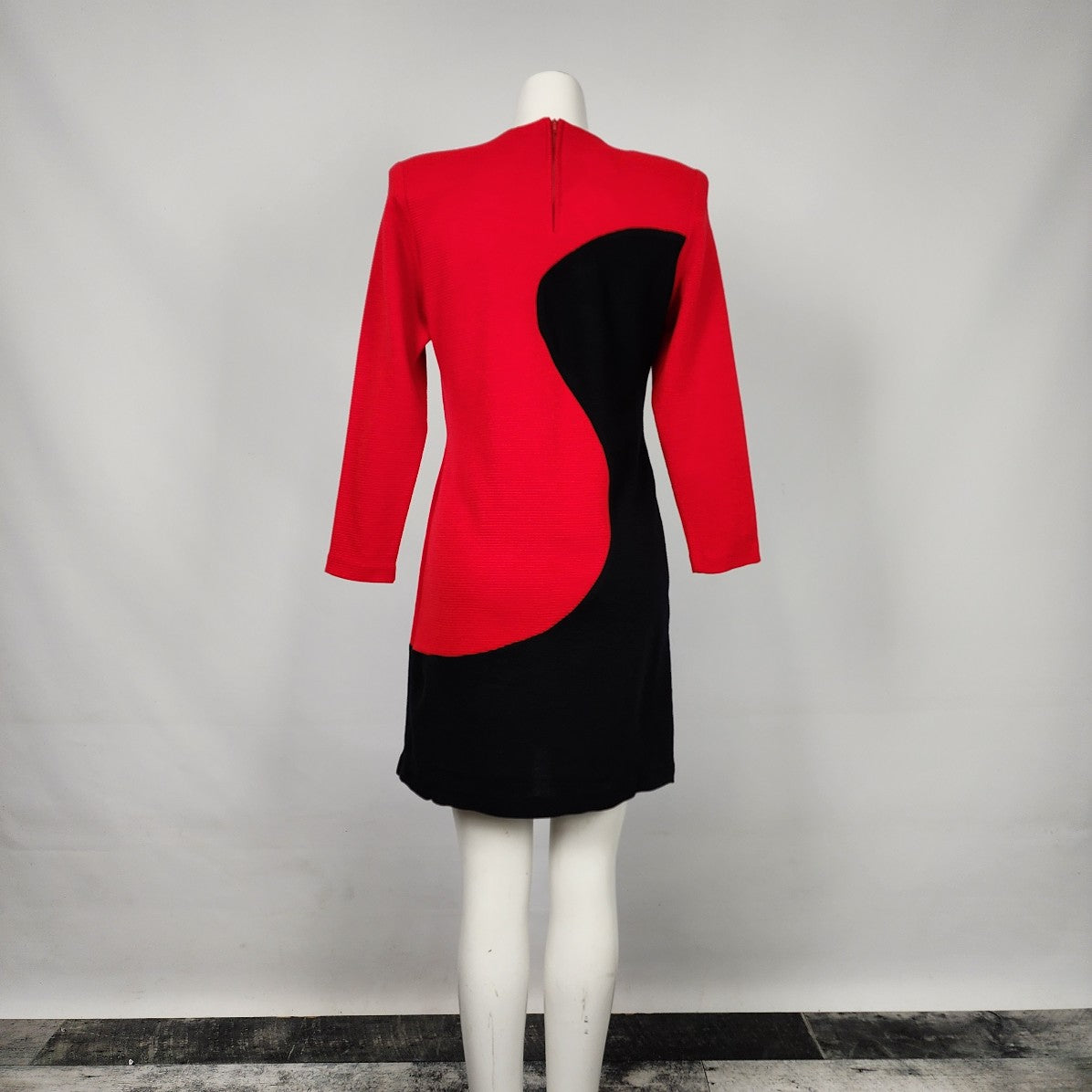 Vintage Editions Red & Black Color Block Mini Dress Size M