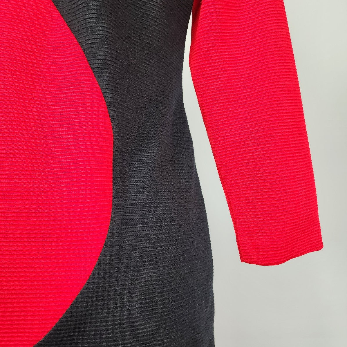 Vintage Editions Red & Black Color Block Mini Dress Size M