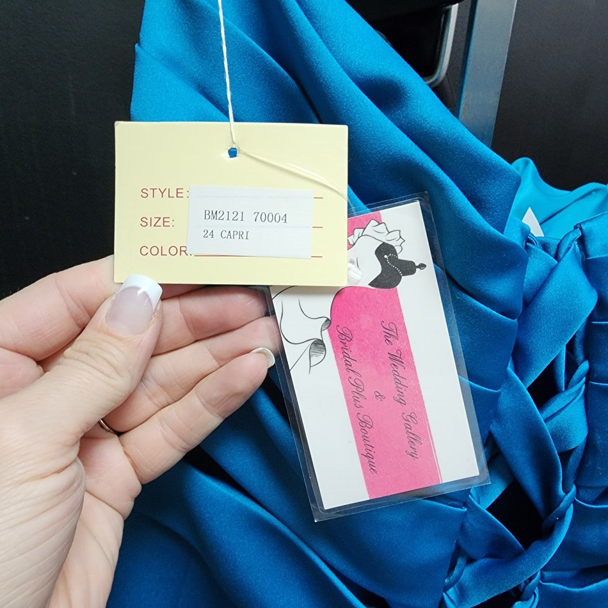 Symphony of Venus Blue Satin Crystal Detail Gown Size 1X-2X Grad Eventwear