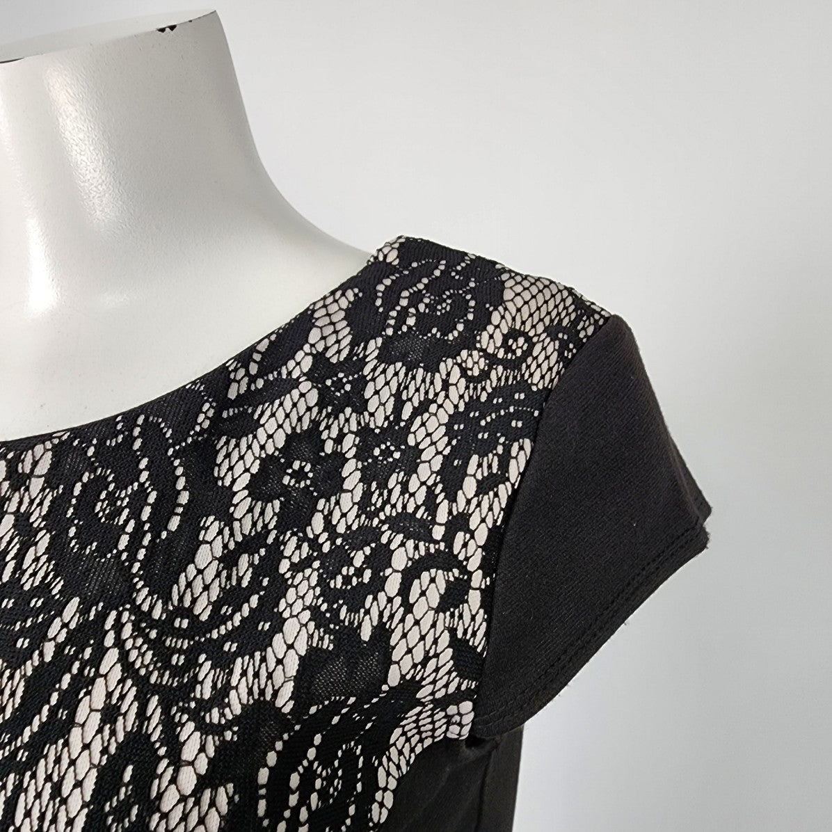 AA Studio Black Lace Sheath Dress Size 8