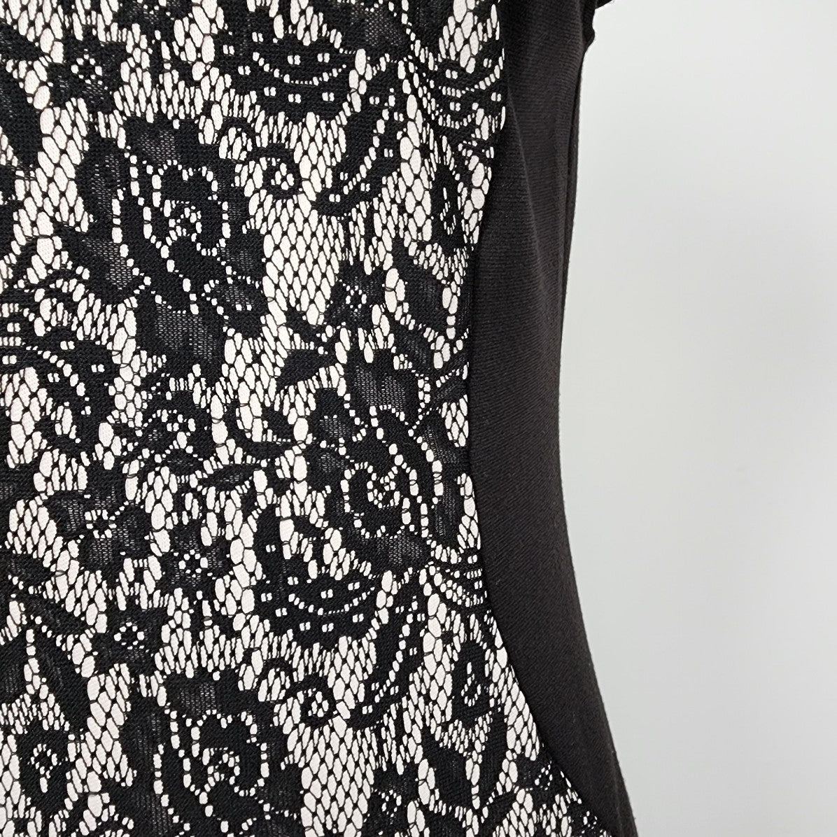 AA Studio Black Lace Sheath Dress Size 8