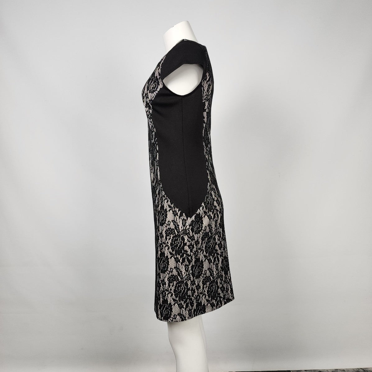 AA Studio Black Lace Sheath Dress Size 8