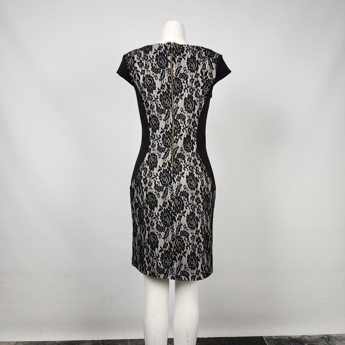 AA Studio Black Lace Sheath Dress Size 8
