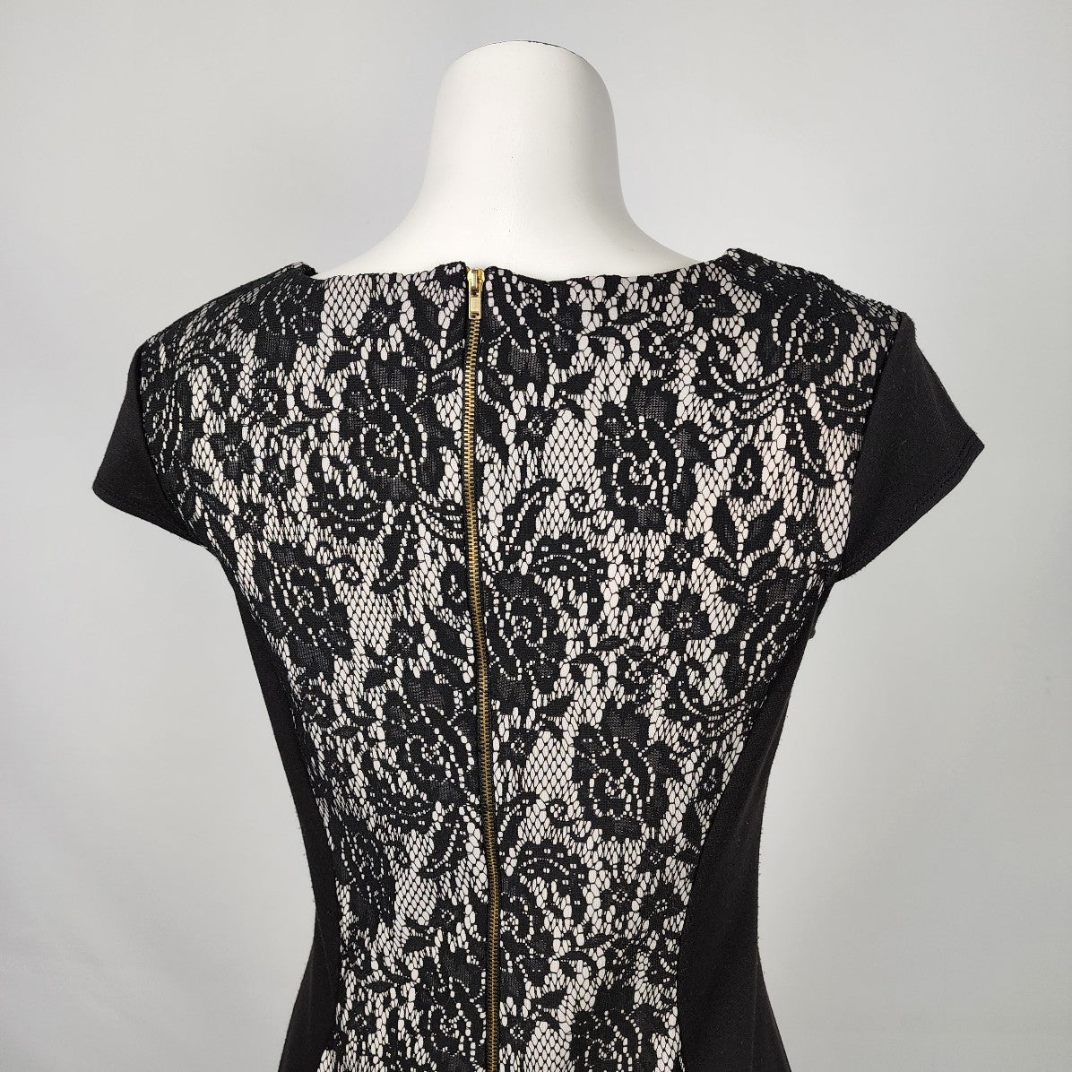 AA Studio Black Lace Sheath Dress Size 8