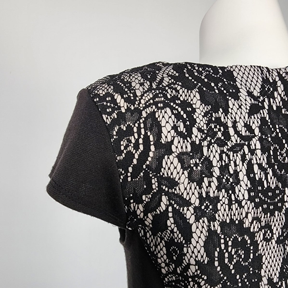AA Studio Black Lace Sheath Dress Size 8