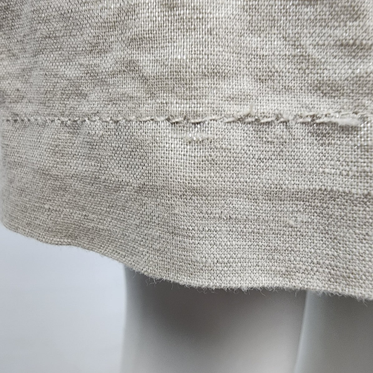 Sandwich Cotton Linen Metallic Beige Shift Dress Size M