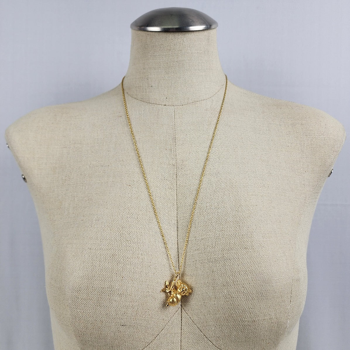 Vintage Koala Pendant Necklace Gold Tone