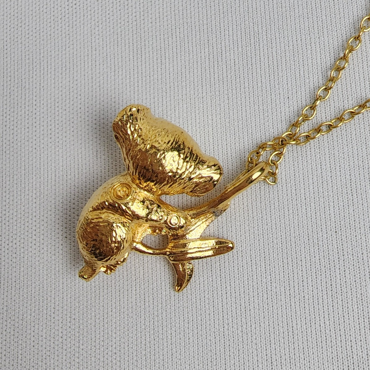 Vintage Koala Pendant Necklace Gold Tone
