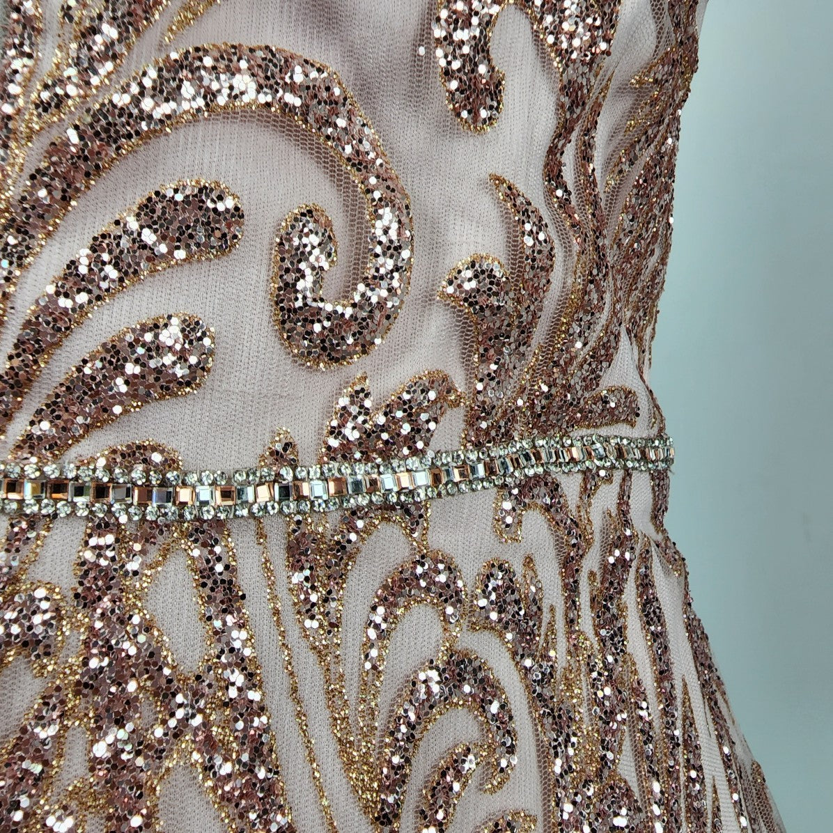 Juliet Rose Gold Sparkle Grad Gown Size M/L