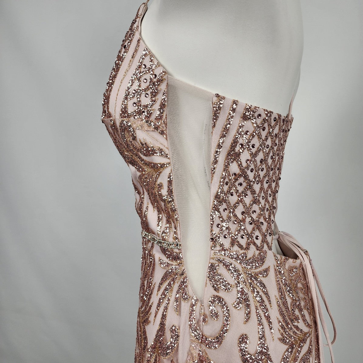 Juliet Rose Gold Sparkle Grad Gown Size M/L