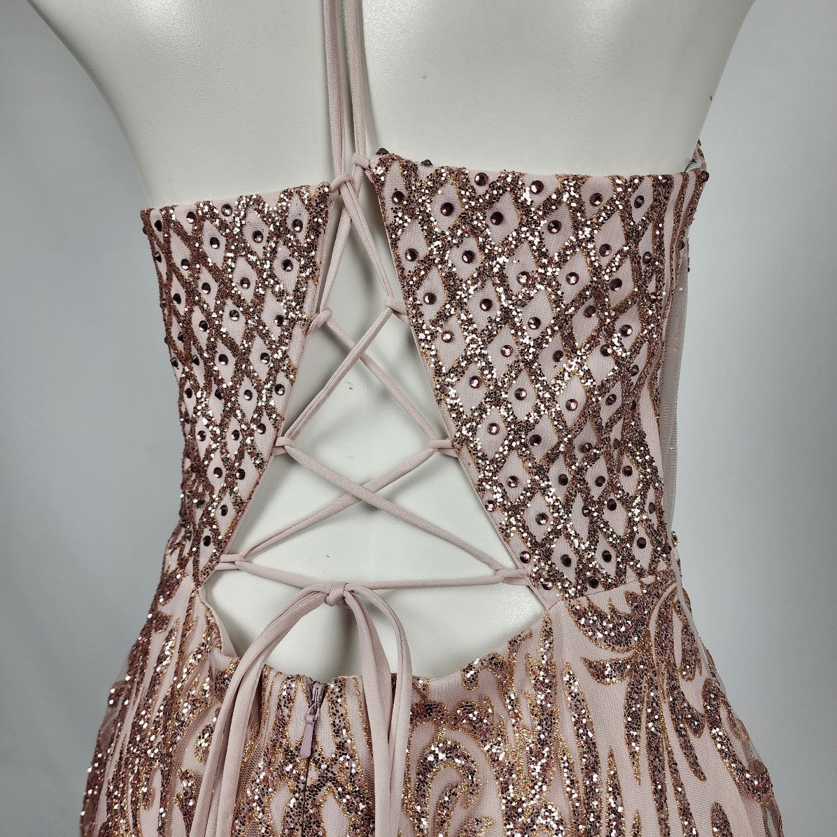 Juliet Rose Gold Sparkle Grad Gown Size M/L