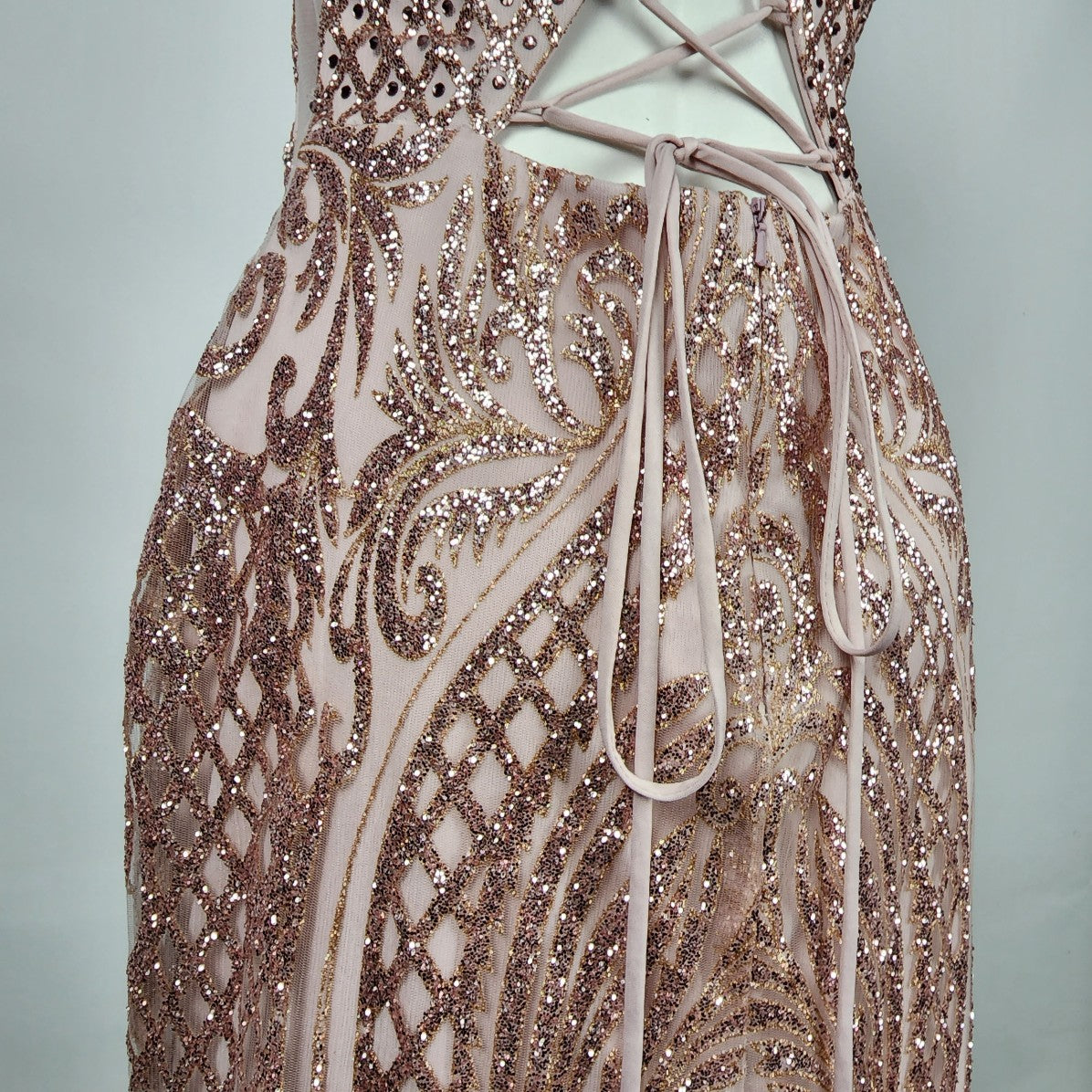 Juliet Rose Gold Sparkle Grad Gown Size M/L