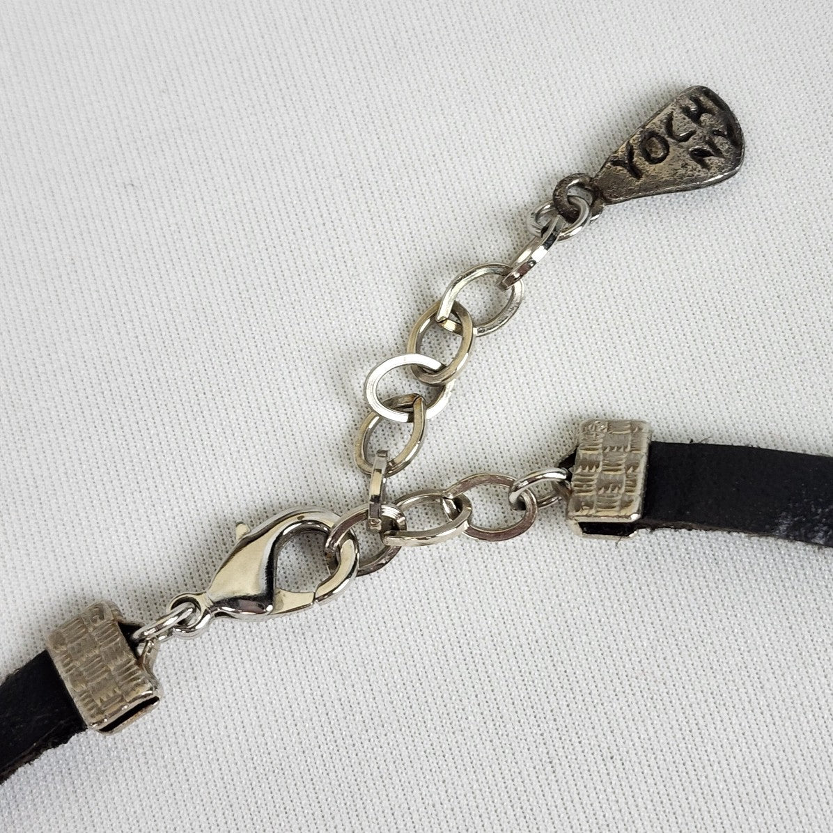 Yochi Necklace Black Natural Stone Leather