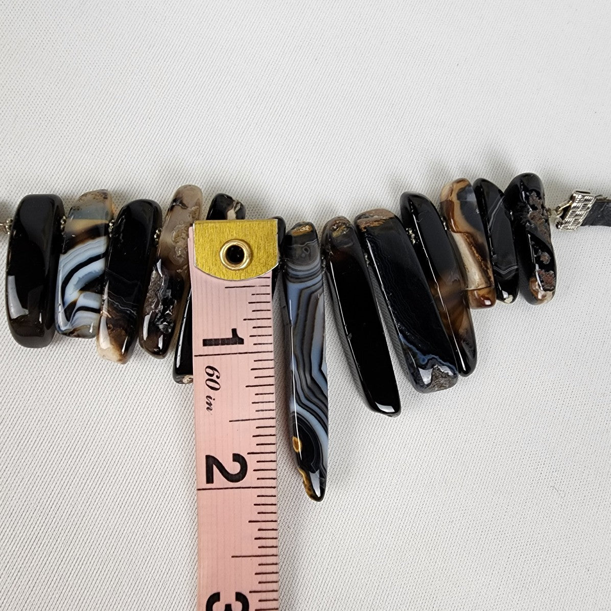 Yochi Necklace Black Natural Stone Leather