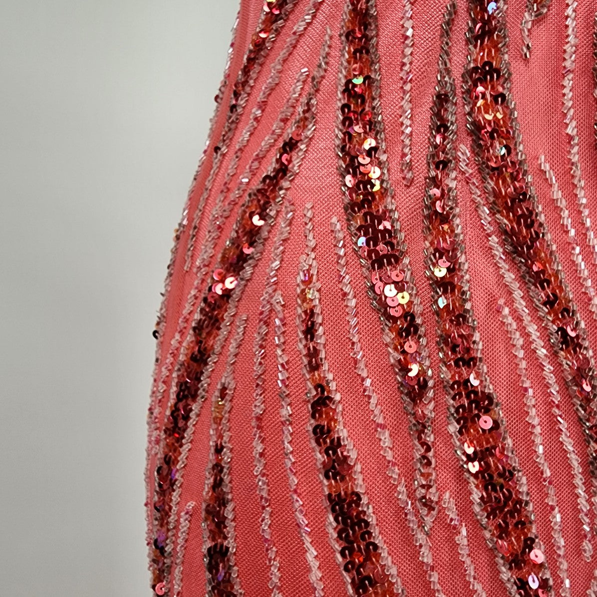Le Gala Pink Beaded One Shoulder Long Grad Event Gown Size S