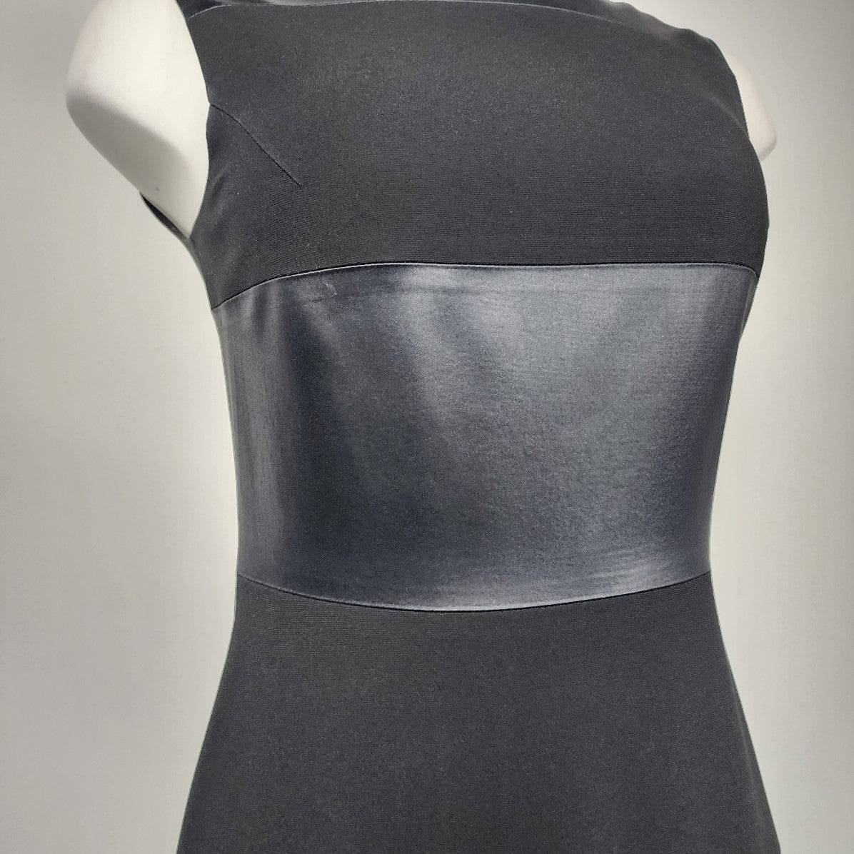 Judith & Charles Black Dress Satin Striped Midi Size 2