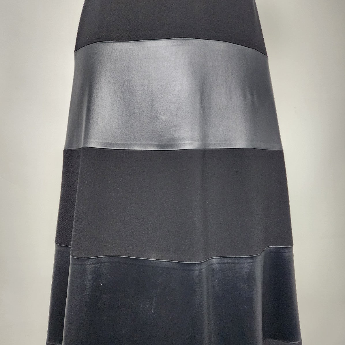 Judith & Charles Black Dress Satin Striped Midi Size 2