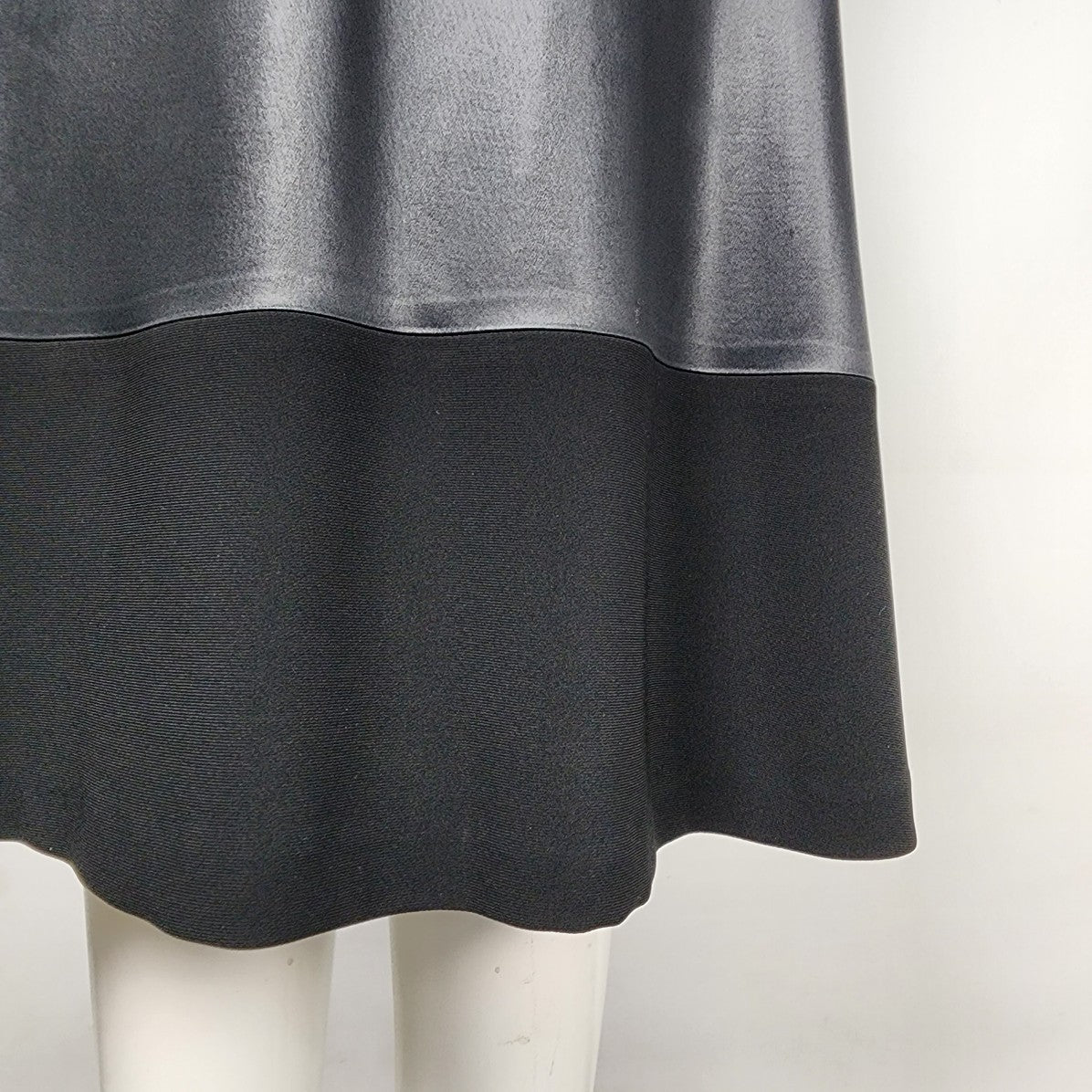 Judith & Charles Black Dress Satin Striped Midi Size 2