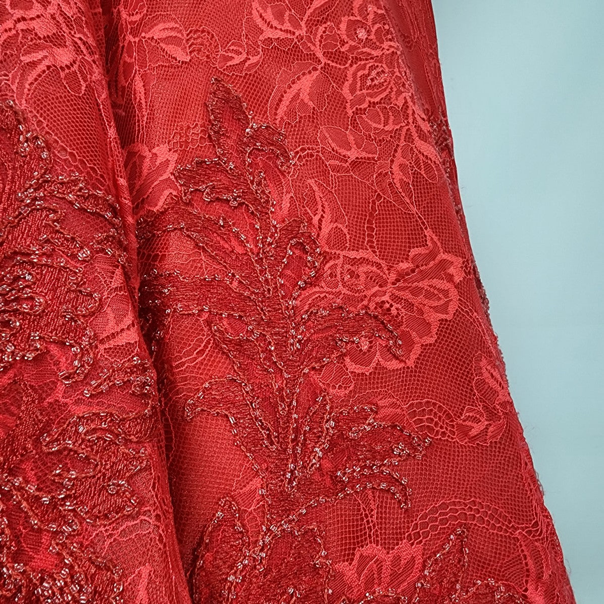 Andrea & Leo Couture Red Flare Grad Gown Size S/M