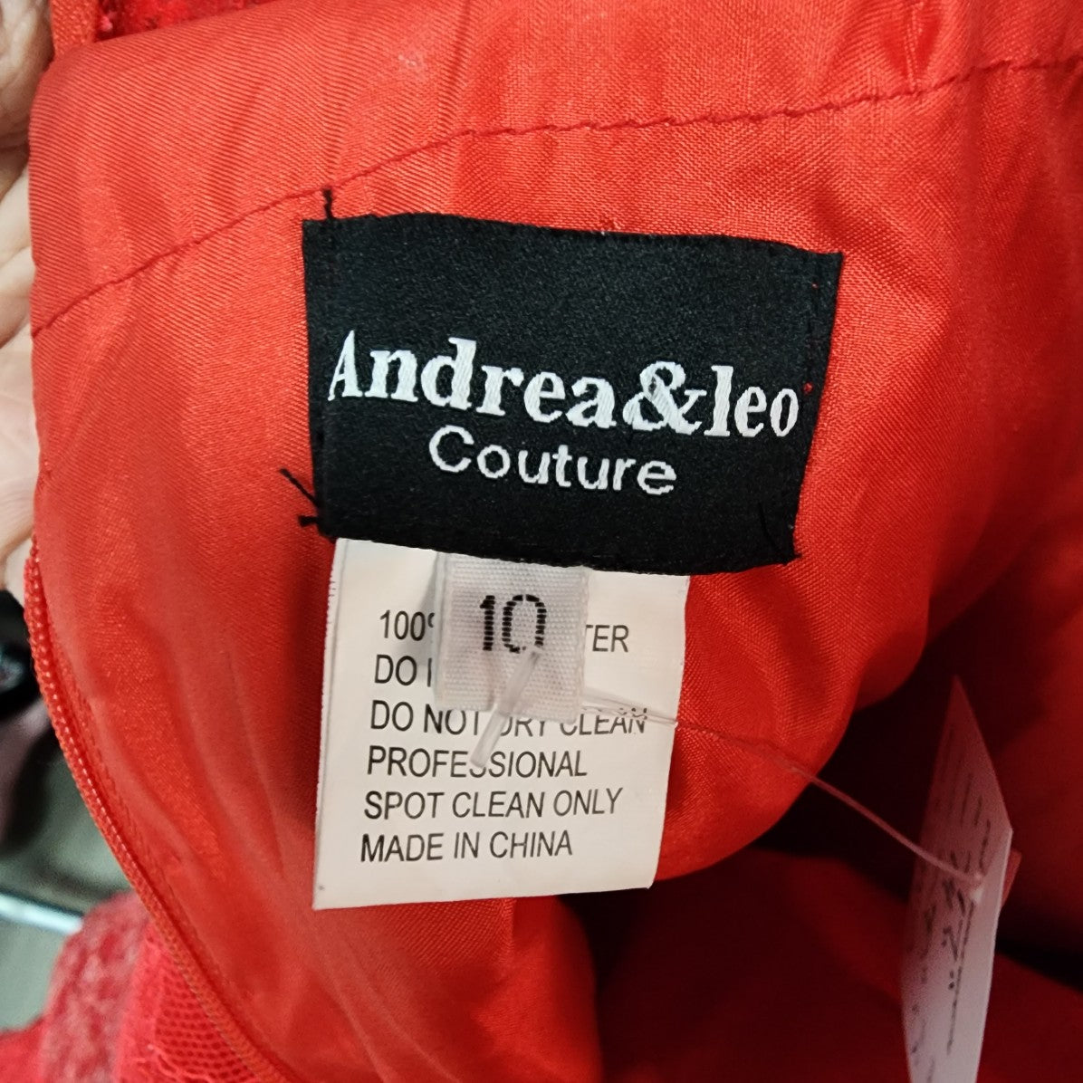 Andrea & Leo Couture Red Flare Grad Gown Size S/M