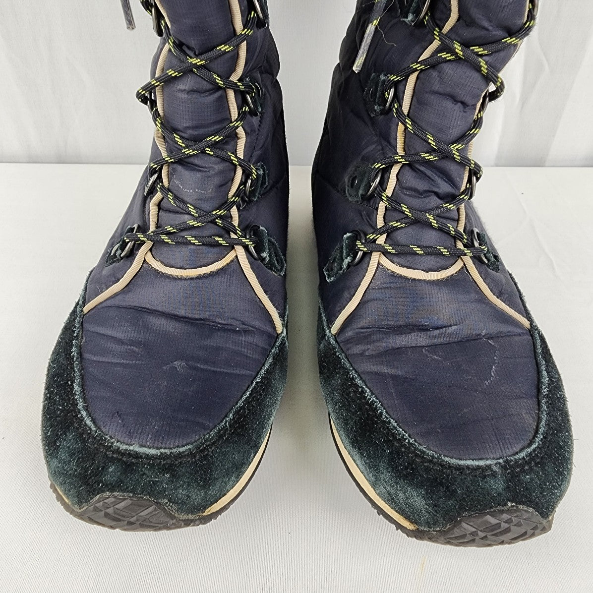 LL Bean Suede Fur Trim Black Waterproof Boots Size 9